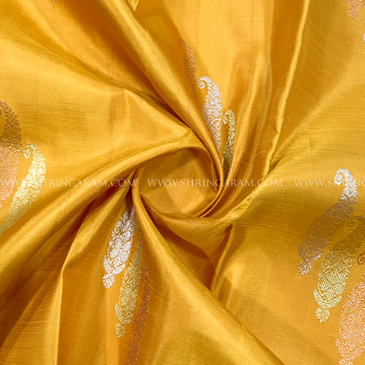 Mustard Yellow Kanjivaram Silk Saree