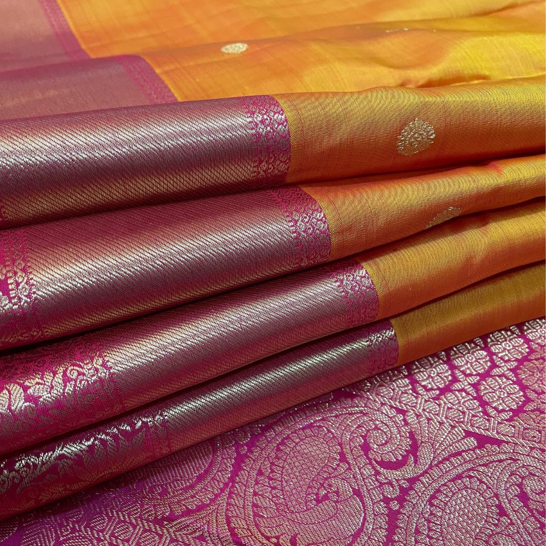 Orange Kanjivaram Silk Saree