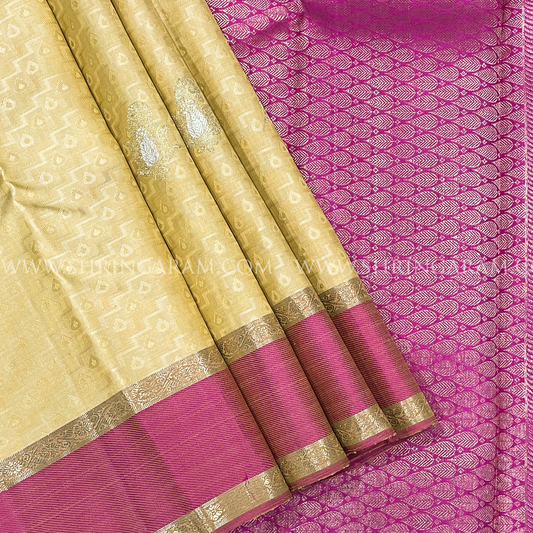 Soft Sandal Hue Kanjivaram Silk Saree
