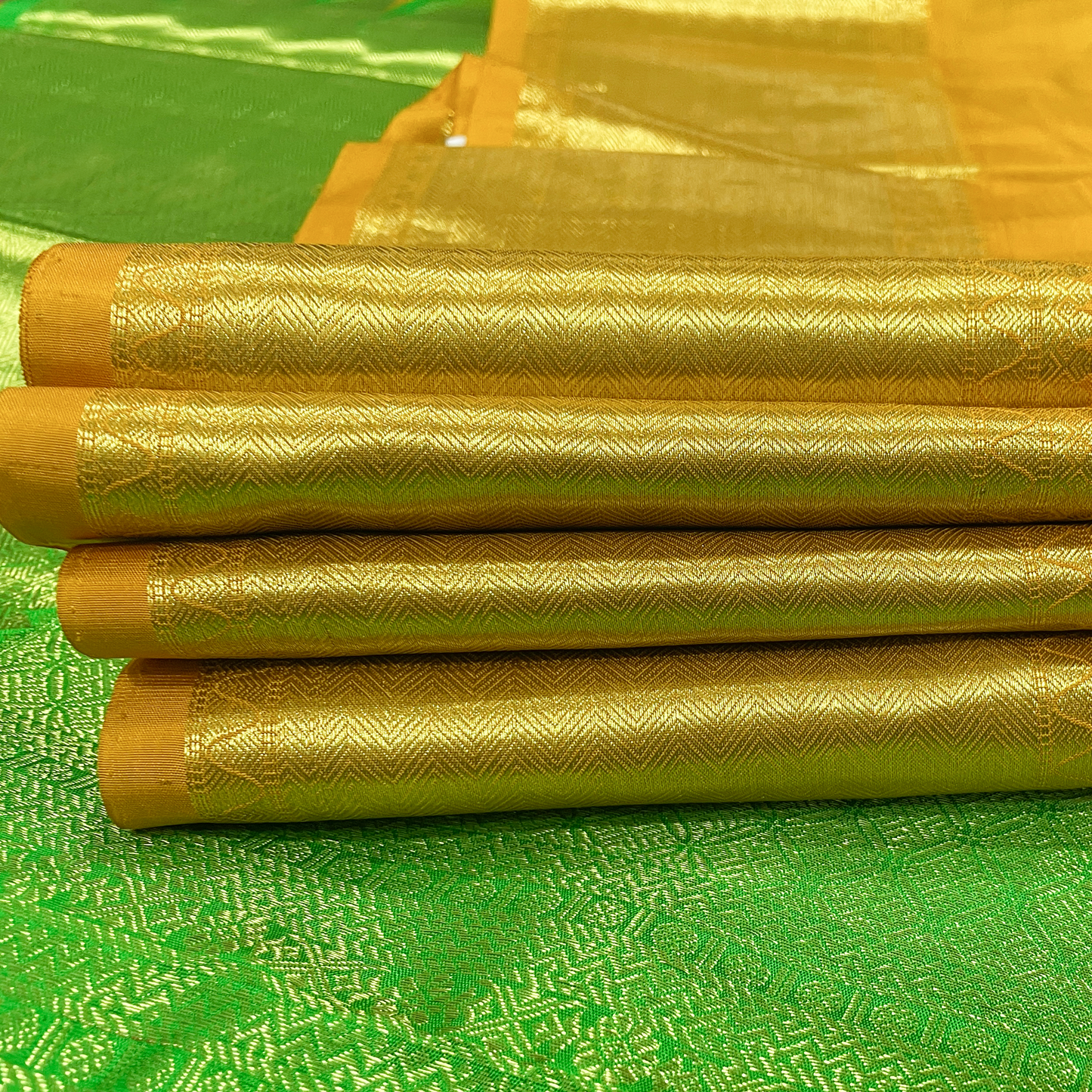 Mustard Yellow Kanjivaram Silk Saree