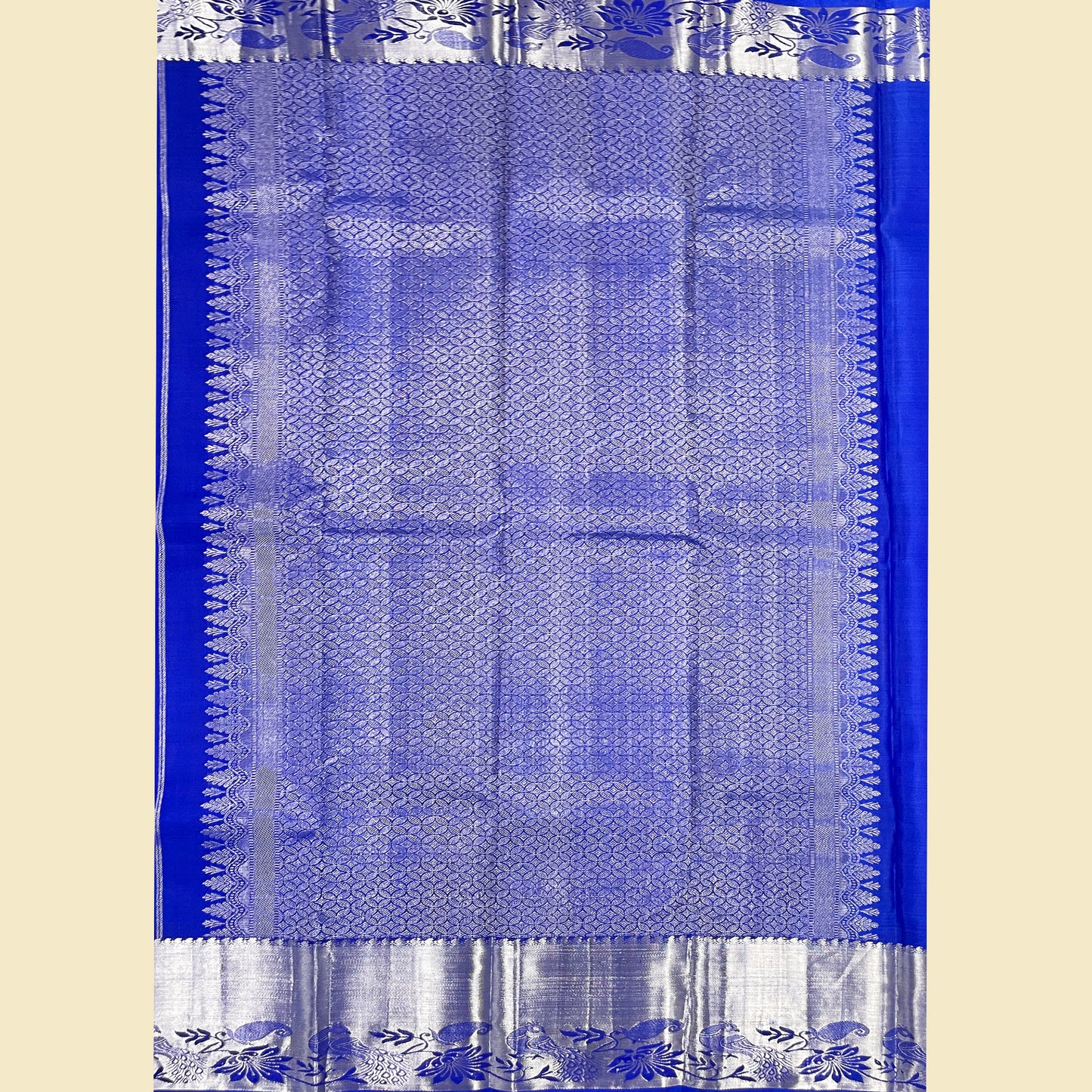 Pure Kanjivaram Silk Saree With Silver Zari
