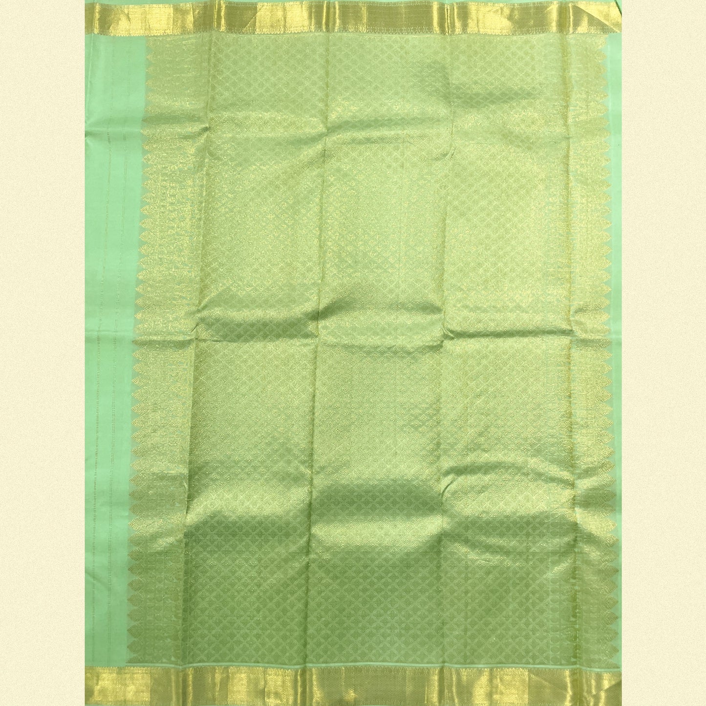Pastel Hue Kanjivaram Silk Saree With Golden Zari Pallu