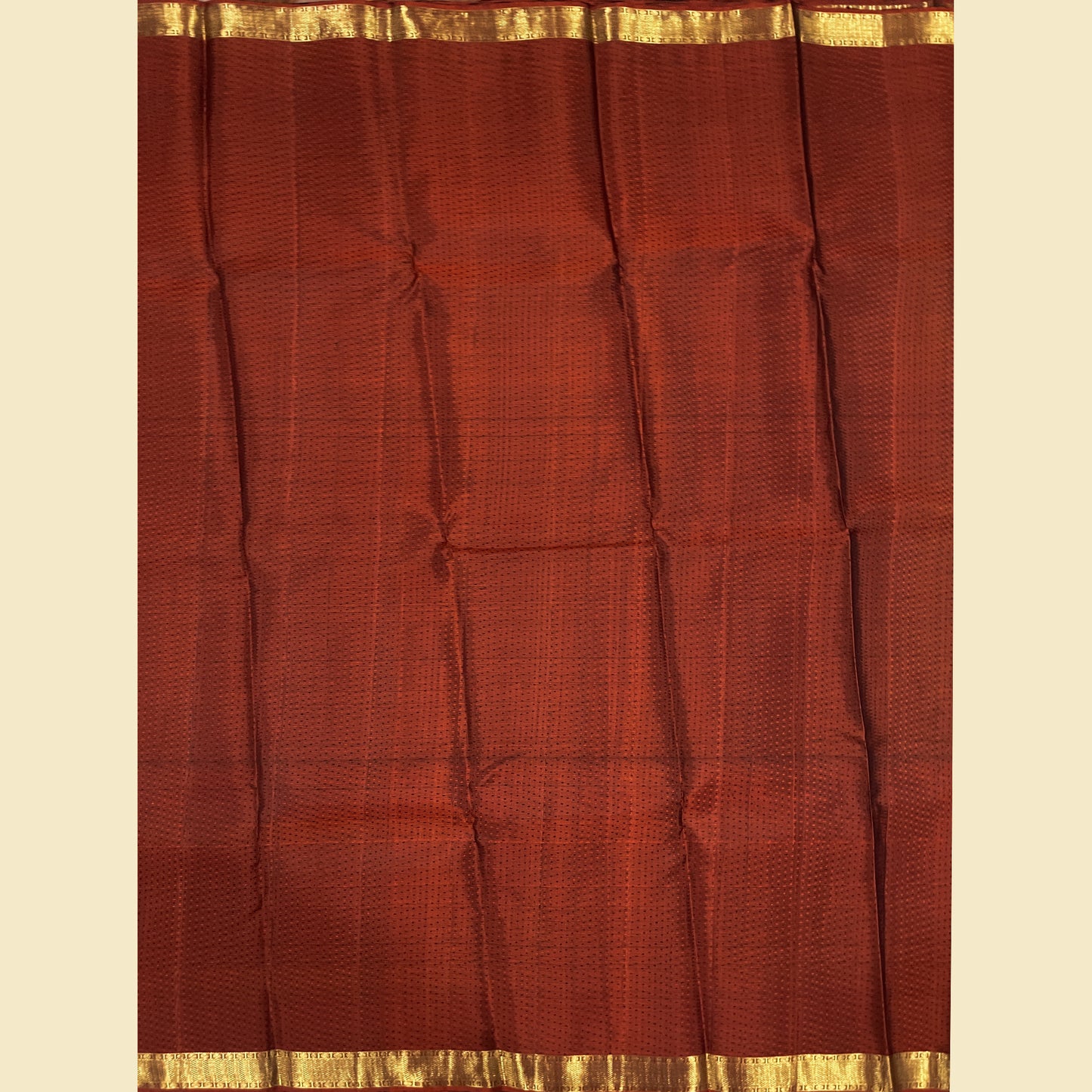 Rust Brown Border Kanjivaram Silk Saree