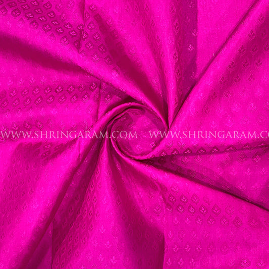Hot Pink Kanjivaram Silk Saree With Multicolour Partly Pallu
