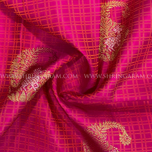 Deep Pink Kanjivaram Silk Saree