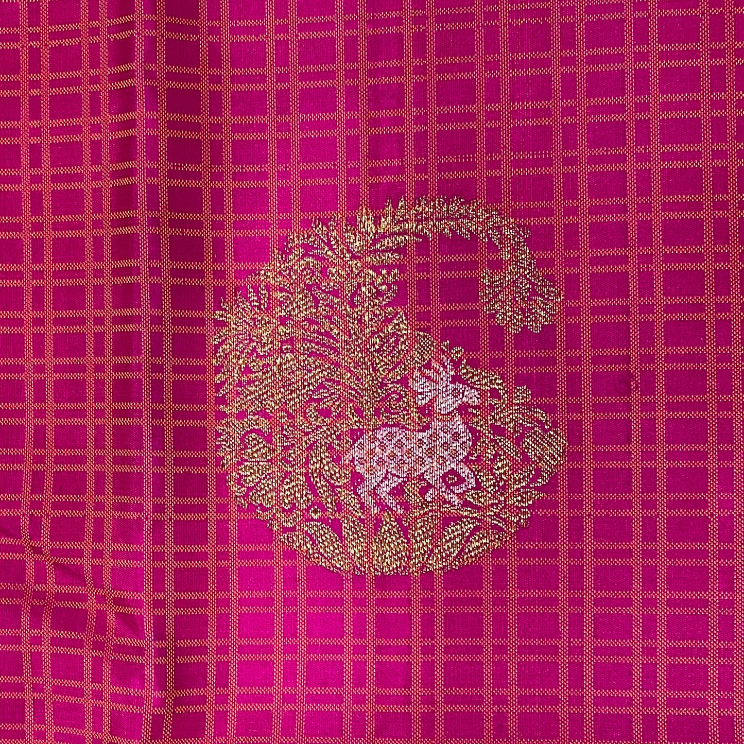Deep Pink Kanjivaram Silk Saree