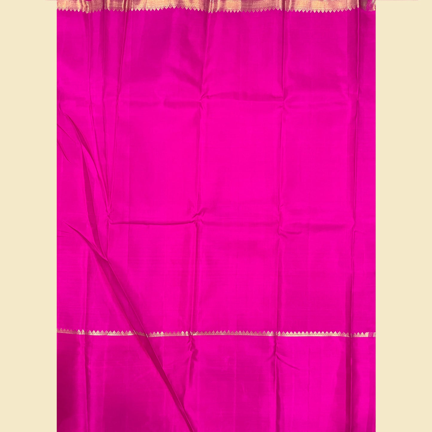 Pure Kanjivaram Silk Saree With Rani Pink Border.