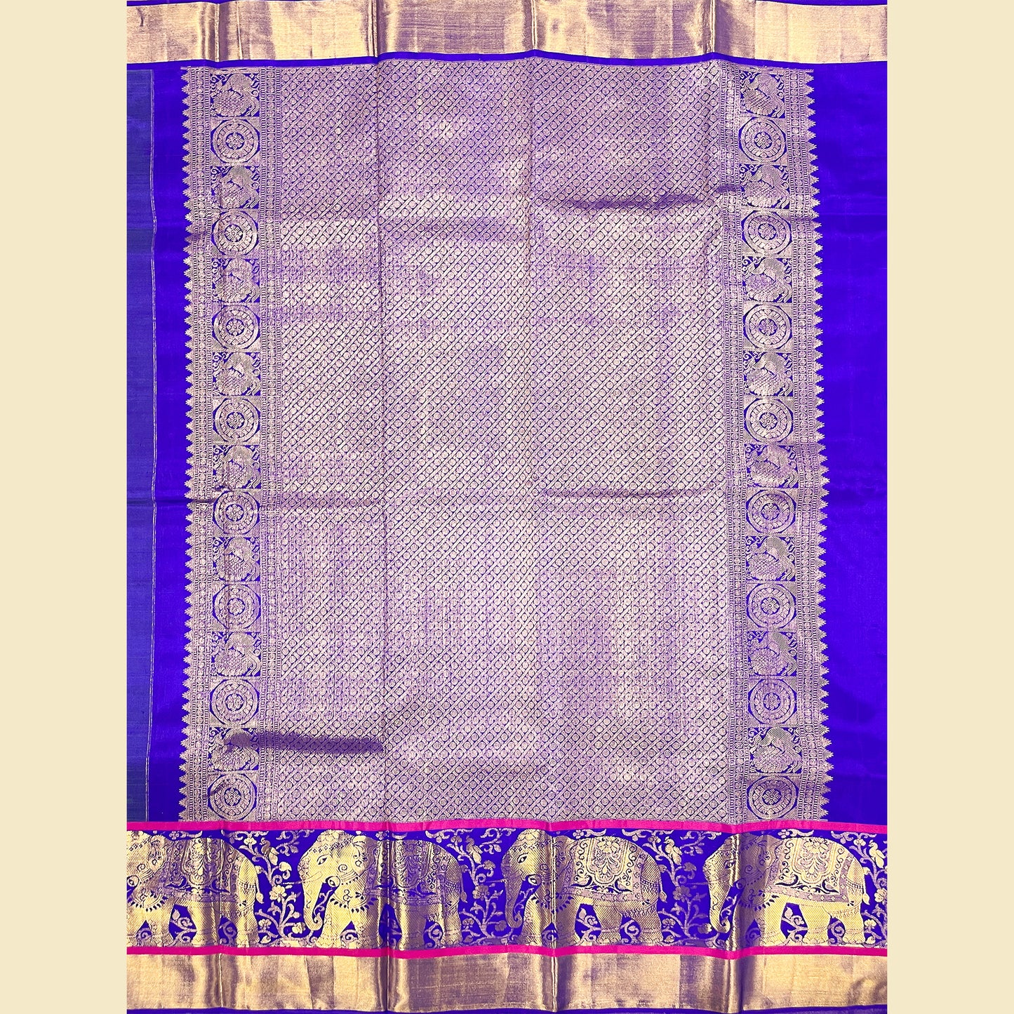 Royal Blue Pallu Kanjivaram Silk Saree