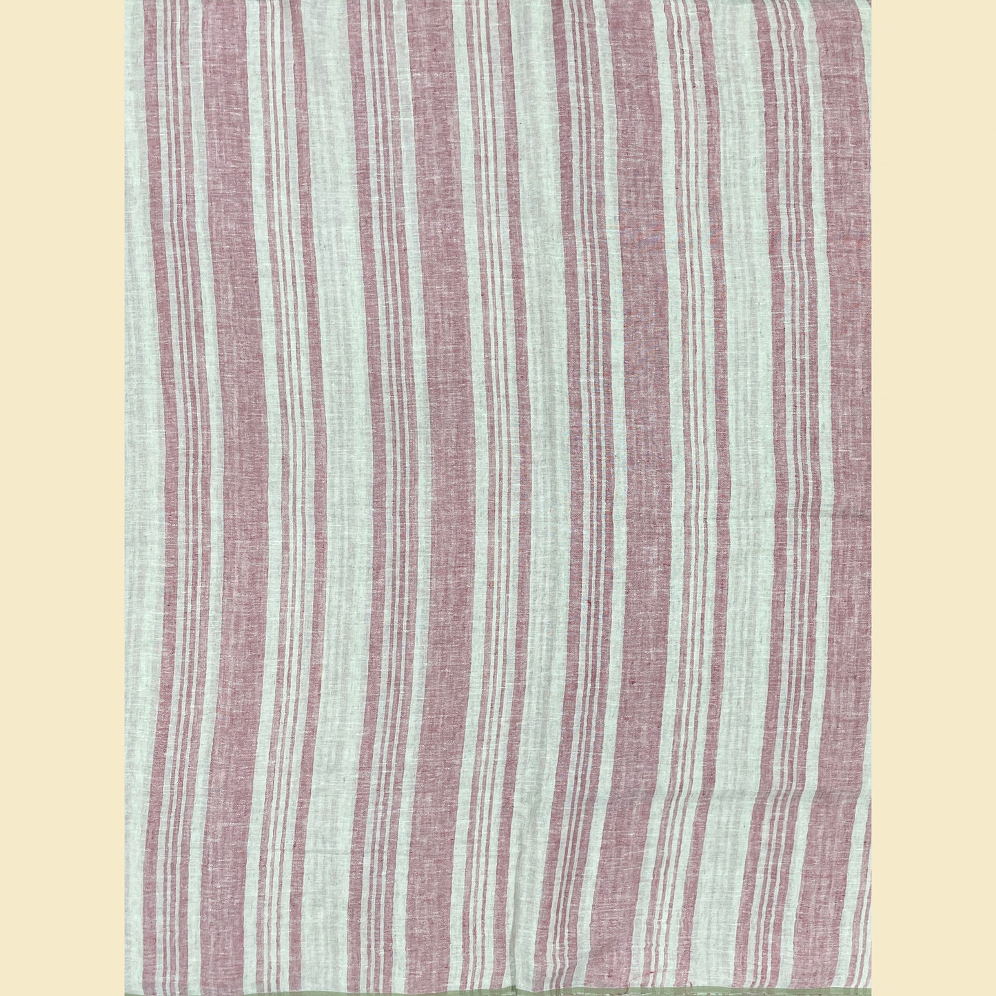 Soft Pastel Pink & Off White Linen Saree