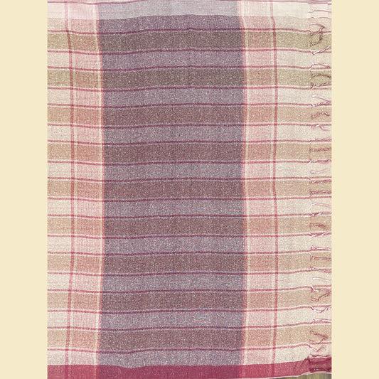 Mauve Mist Linen Saree