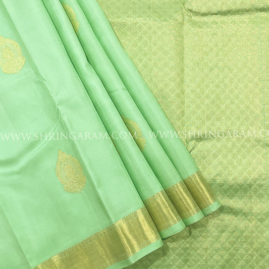Pastel Green Kanjivaram Silk Saree