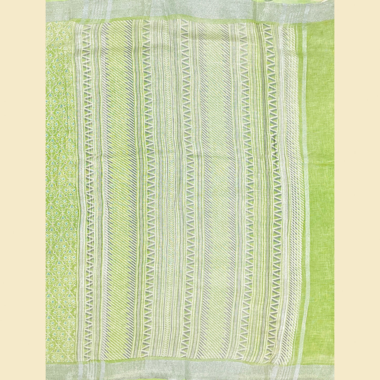 Green Linen Saree