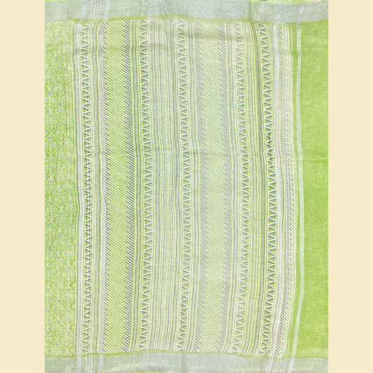 Green Linen Saree
