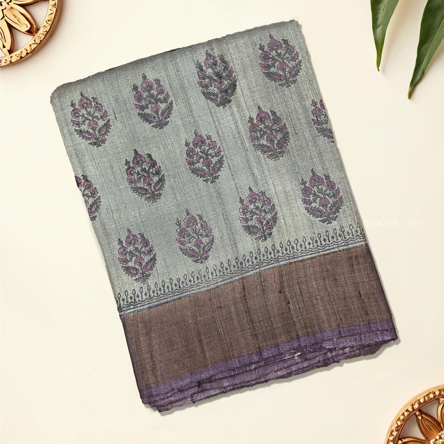 Grey With Mauve Border