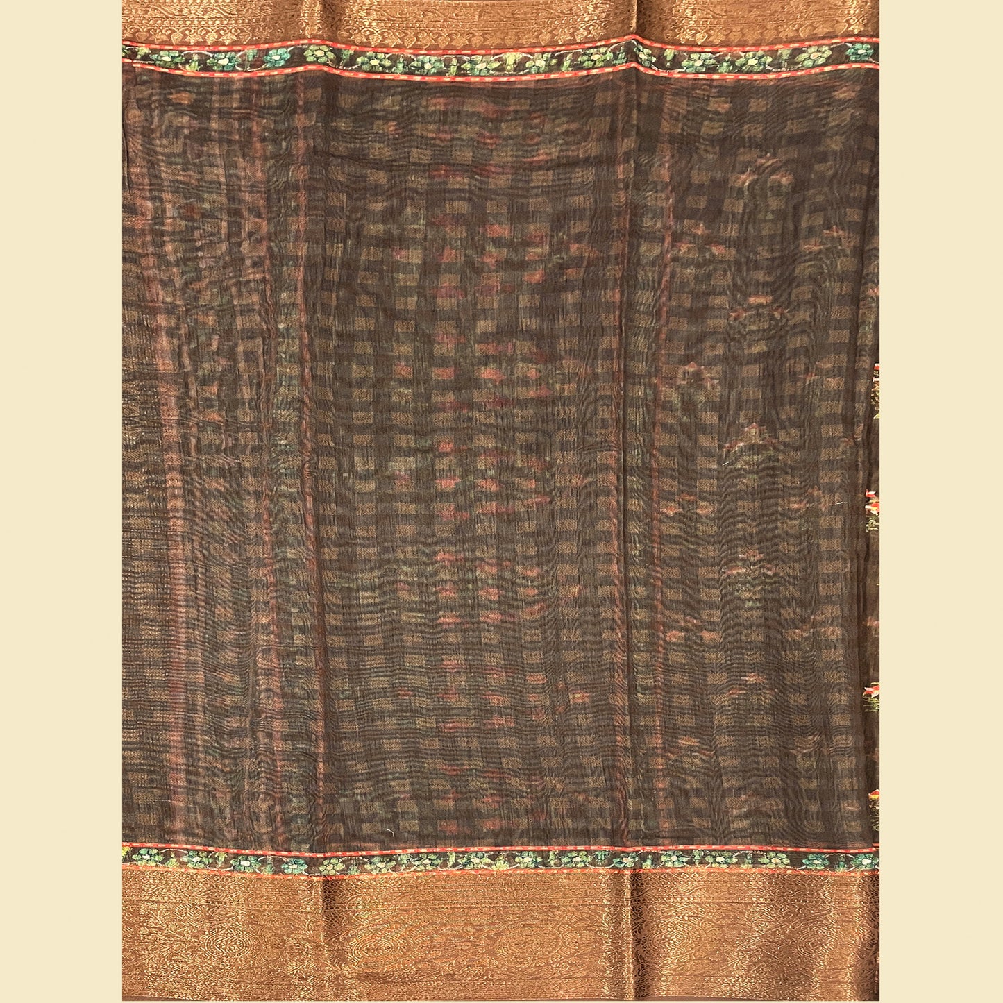 Coffee Brown Chanderi Silk Saree