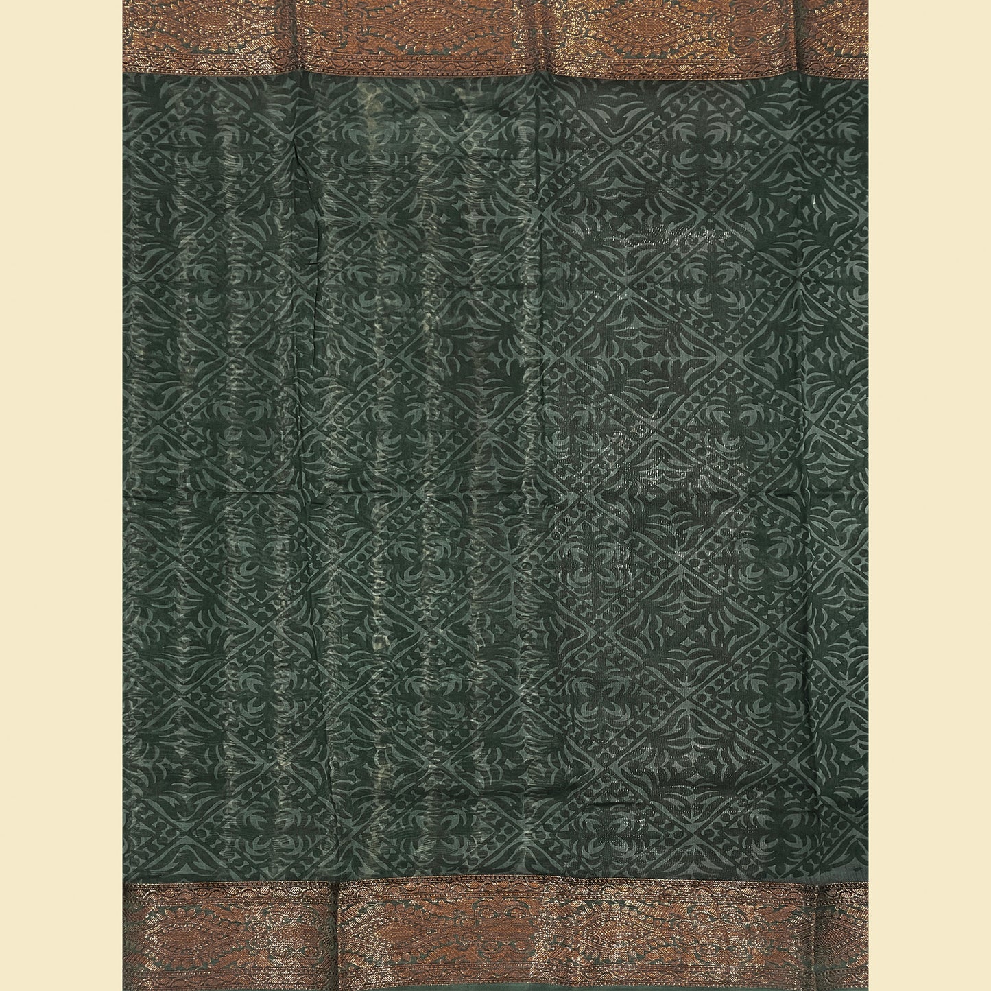 Chanderi Silk Saree With Green Blouse