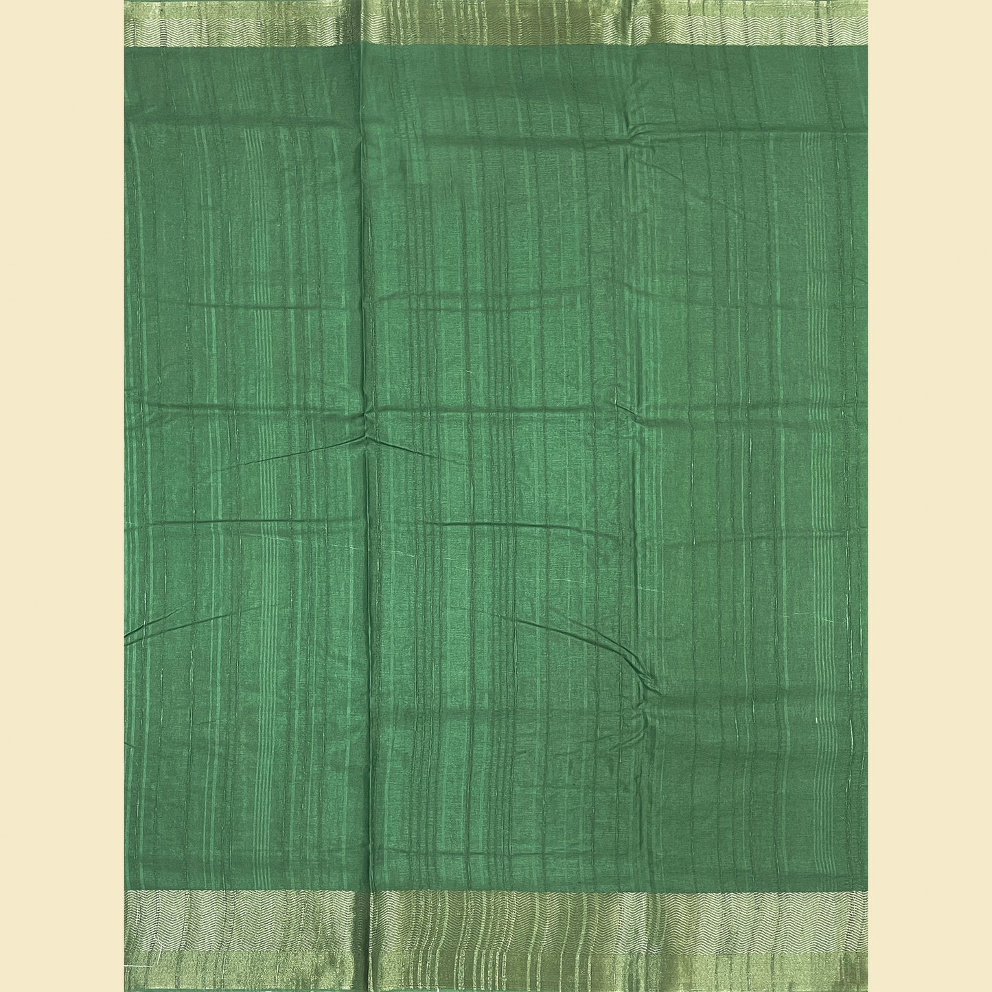 Green tussar saree with zari border