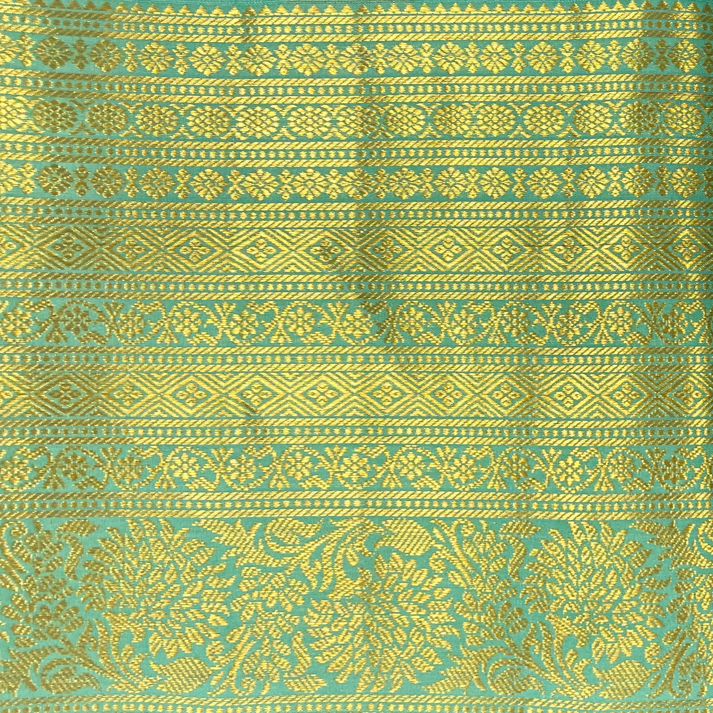 Bright Teal Kanjivaram Silk Saree