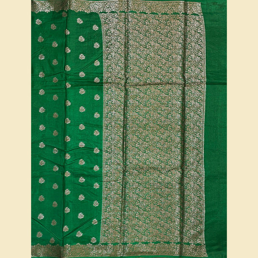 Green Tussar Silk Saree