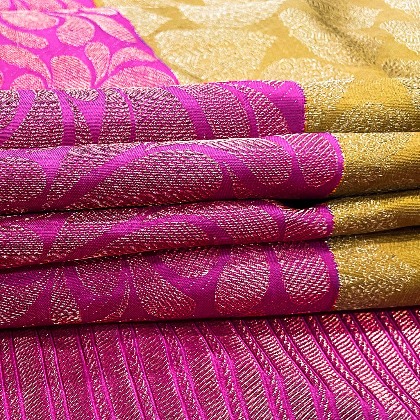 Kanjivaram Silk Saree Pink Border