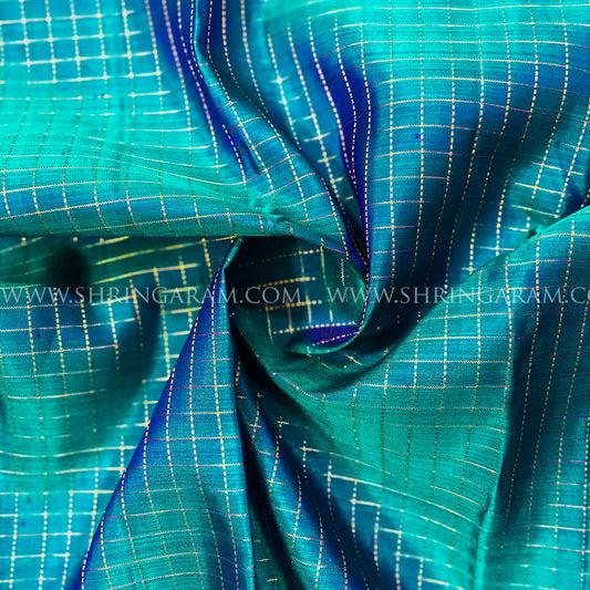Peacock Blue Kanchivaram Silk Saree