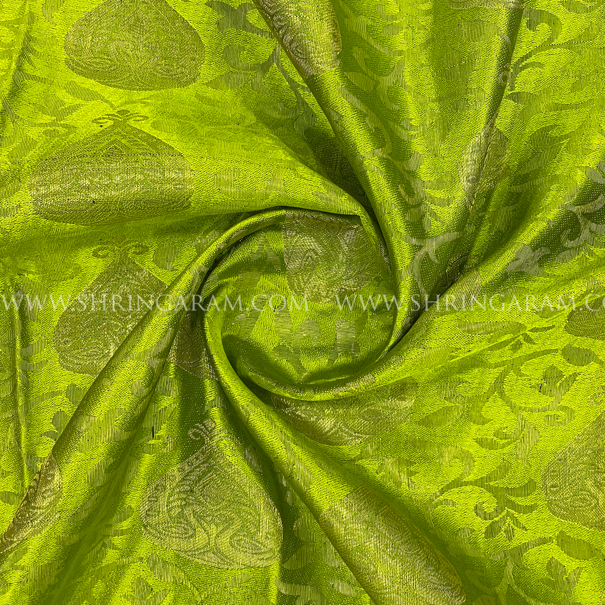 Green With Pink Border Kanjivaram Silk Saree