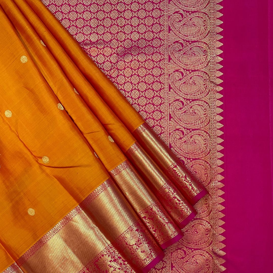 Orange Kanjivaram Silk Saree