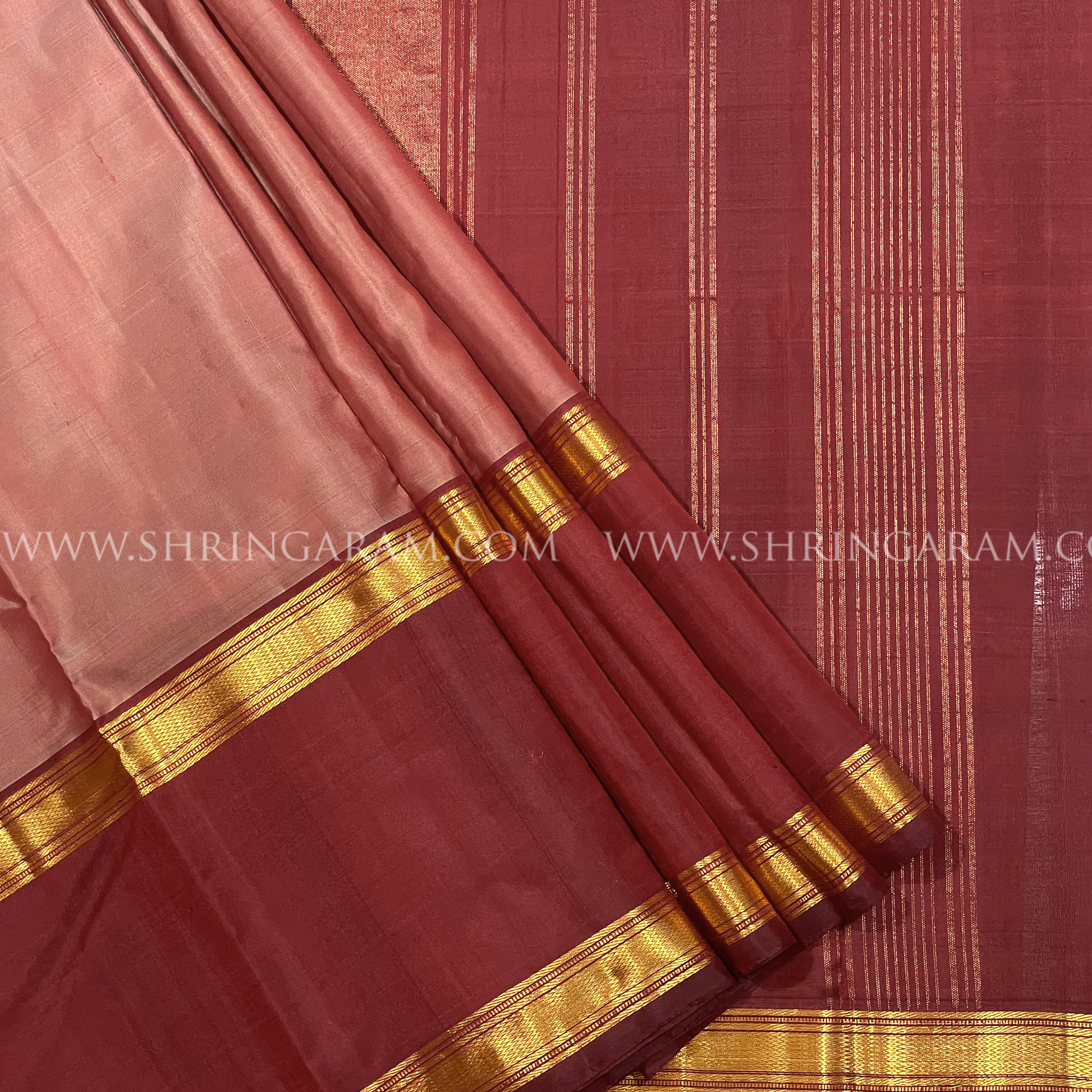 Peach Kanjivaram Silk Saree