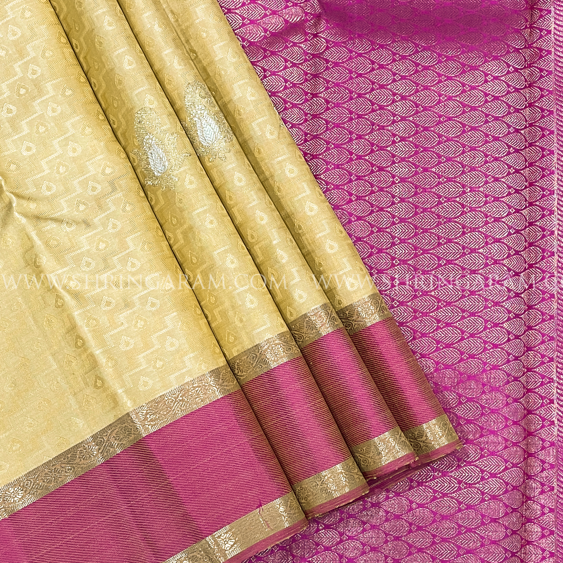 Sandal Kanjivaram Silk Saree