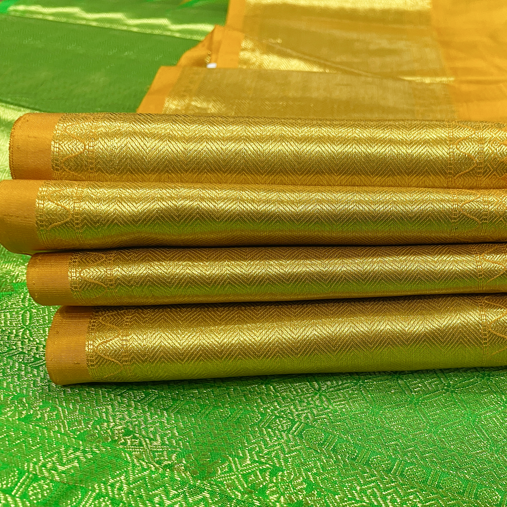 Mustard Yellow Kanjivaram Silk Saree