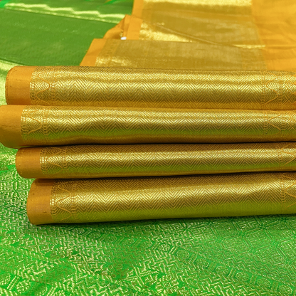 Mustard Yellow Kanjivaram Silk Saree