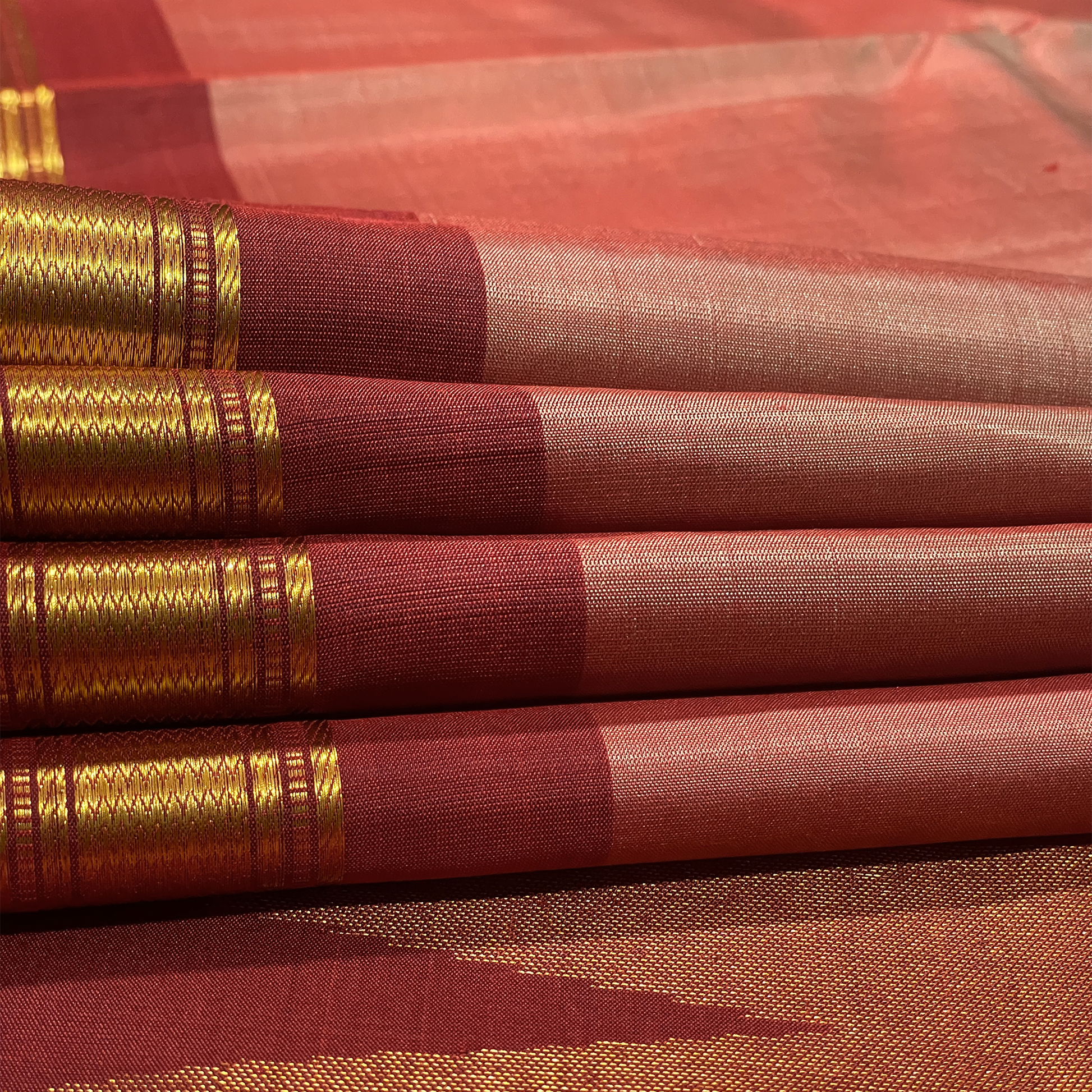 Peach Kanjivaram Silk Saree