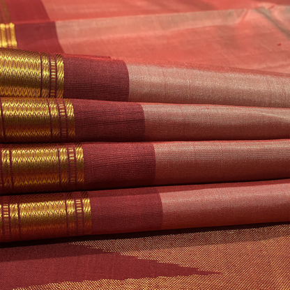 Peach Kanjivaram Silk Saree
