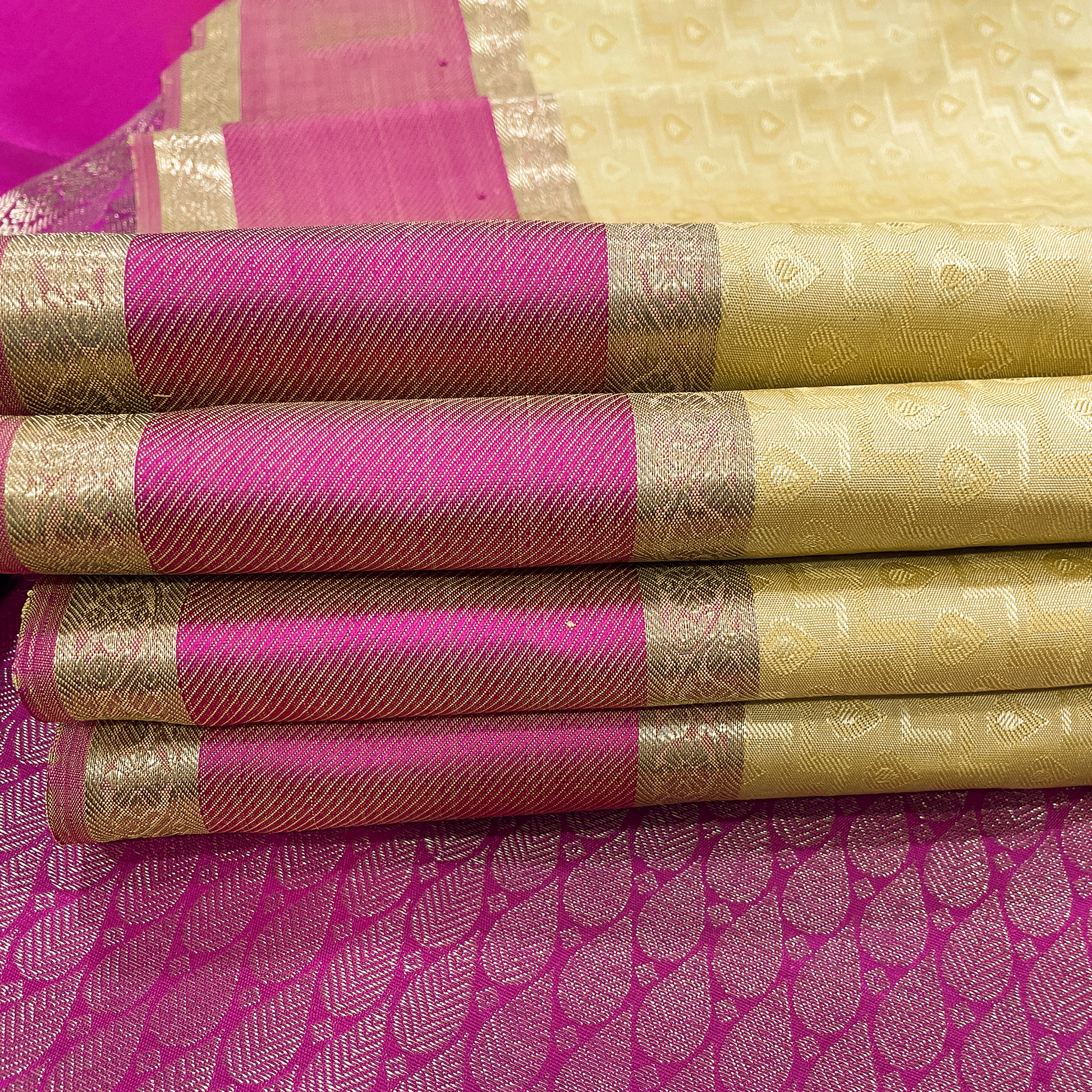 Sandal Kanjivaram Silk Saree