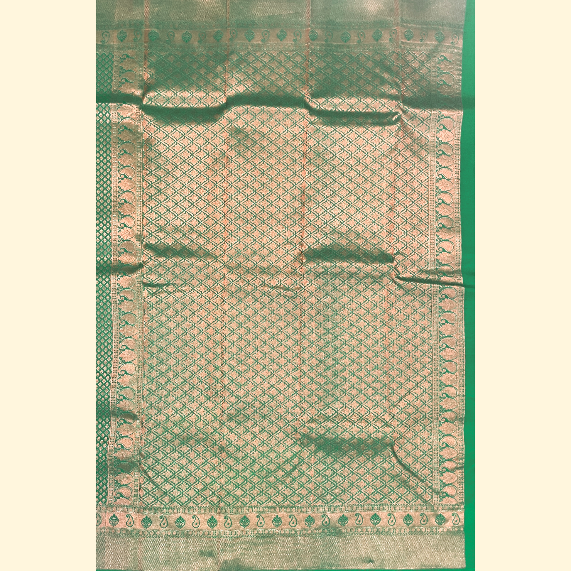 Parrot Green Kanjivaram Silk Saree