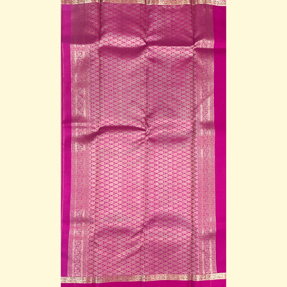 Soft Sandal Hue Kanjivaram Silk Saree With Pink Pallu
