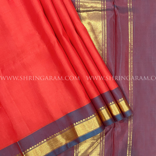 Bright Red Kanjivaram Silk Saree 