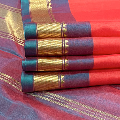 Bright Red Pure Kanjivaram Silk Saree 
