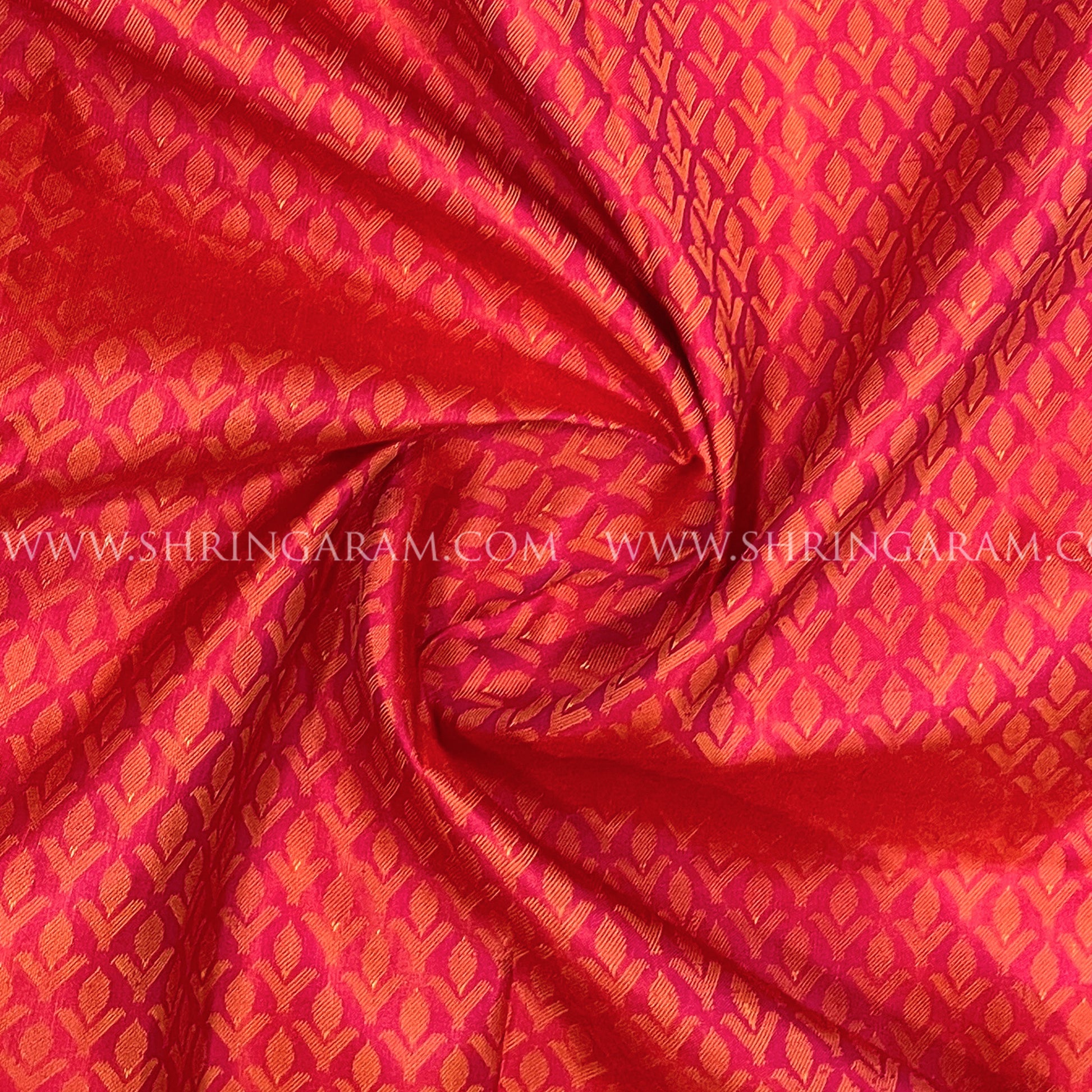 Pink-Red Kanjivaram Silk Saree