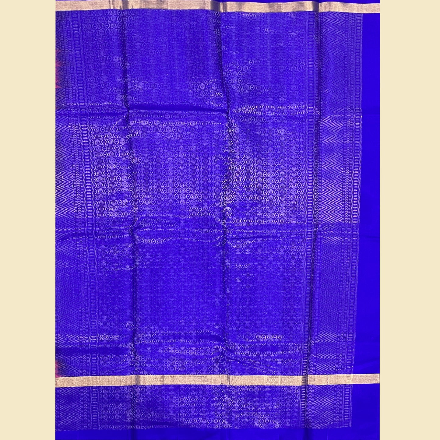 Magenta Pink Kanjivaram Silk Saree With Royal Blue Pallu