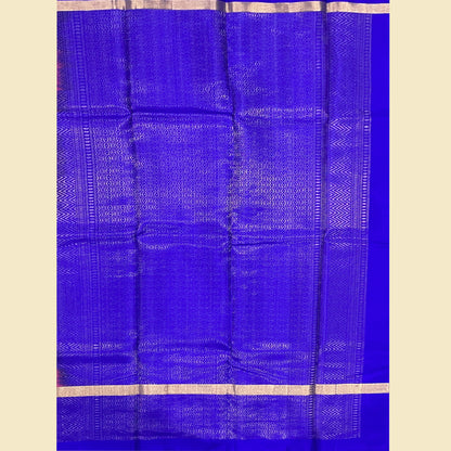 Magenta Pink Kanjivaram Silk Saree With Royal Blue Pallu