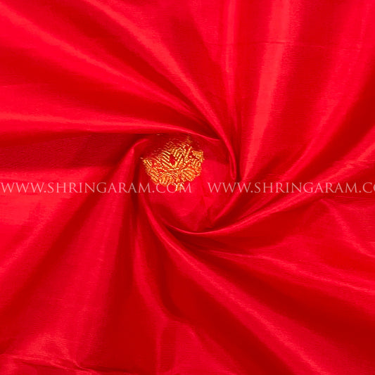 Tomato Red Kanjivaram Silk Saree