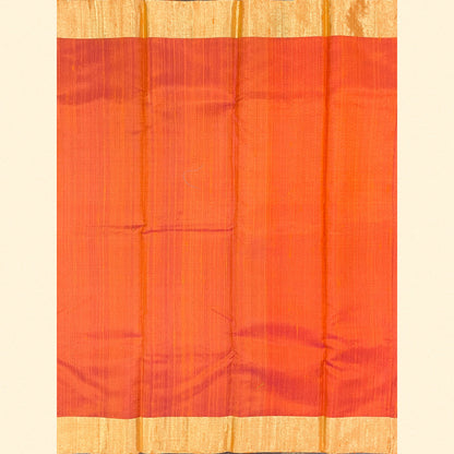 Maroon Body With Mustard-Orange Floral Motifs Kanjivaram Silk Saree