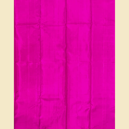 Black Kanjivaram Silk Saree With Magenta Pink Pallu