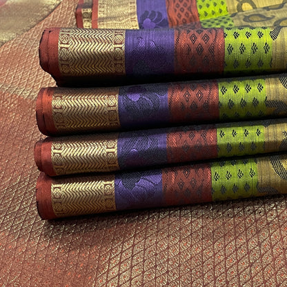 Multicolored Kanjivaram Silk Saree