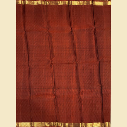  Rust Brown Border Kanjivaram Silk Saree