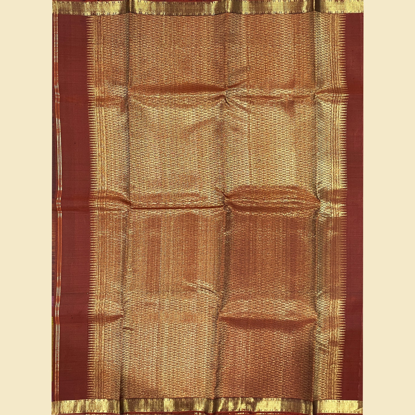  Rust Brown Pallu Kanjivaram Silk Saree
