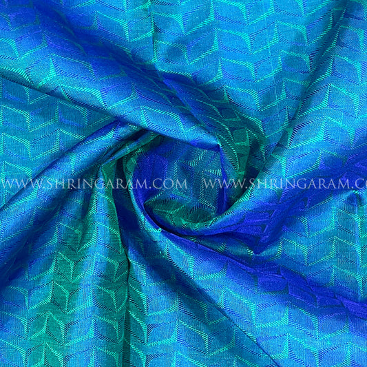 Peacock Blue Kanjivaram Silk Saree