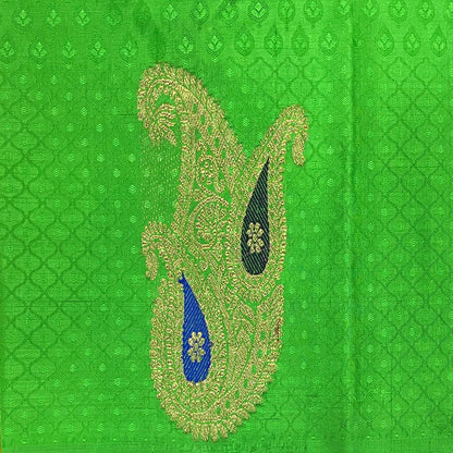 Hot Pink Kanjivaram Silk Saree With Multicolour Partly Pallu