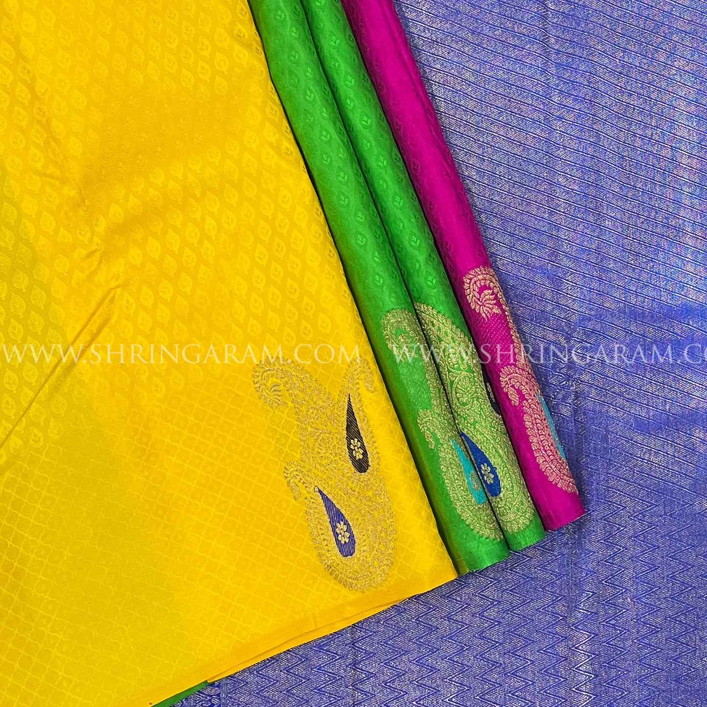 Hot Pink Kanjivaram Silk Saree With Multicolour Partly Pallu